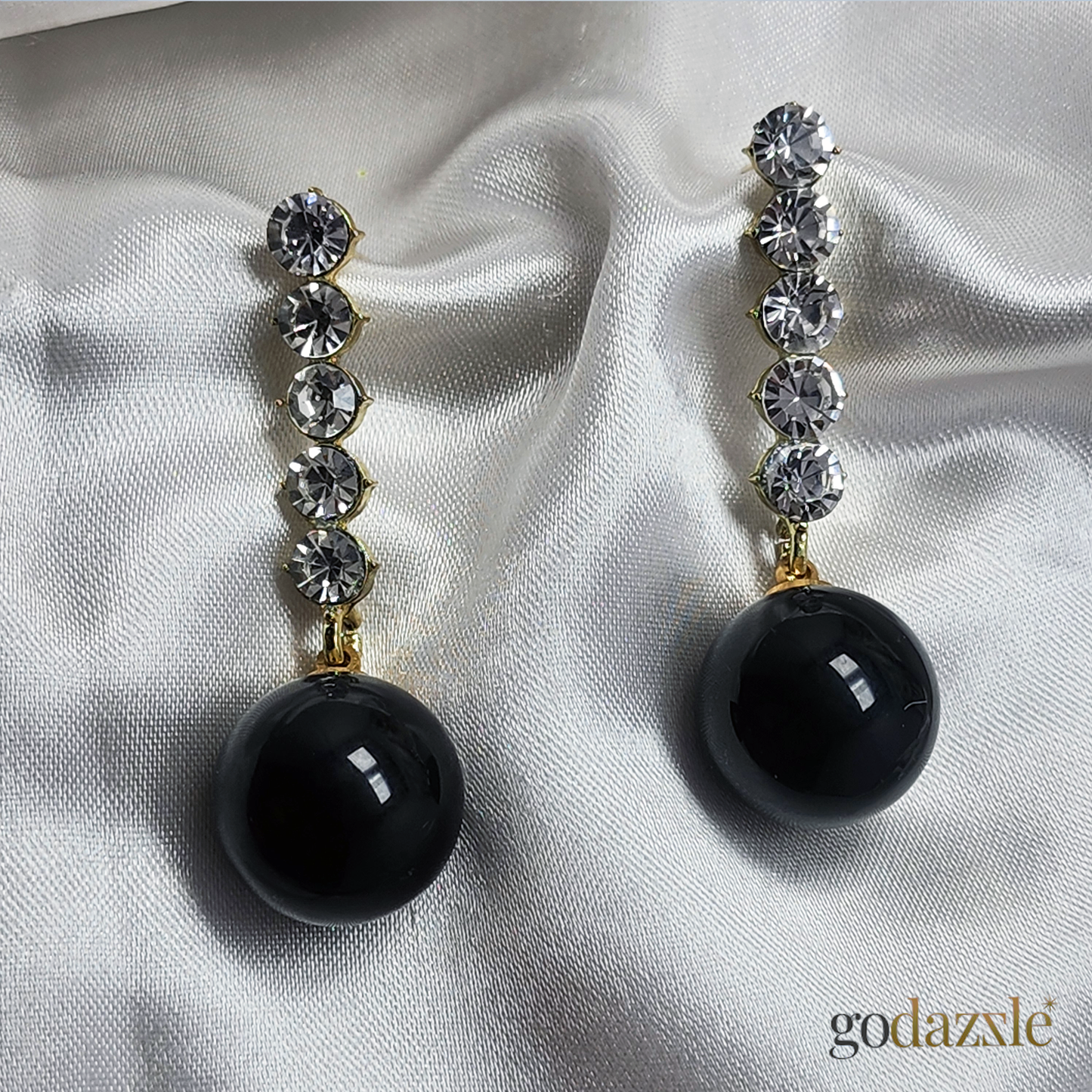 Ella Black Pearl Drop Earing - GoDazzle
