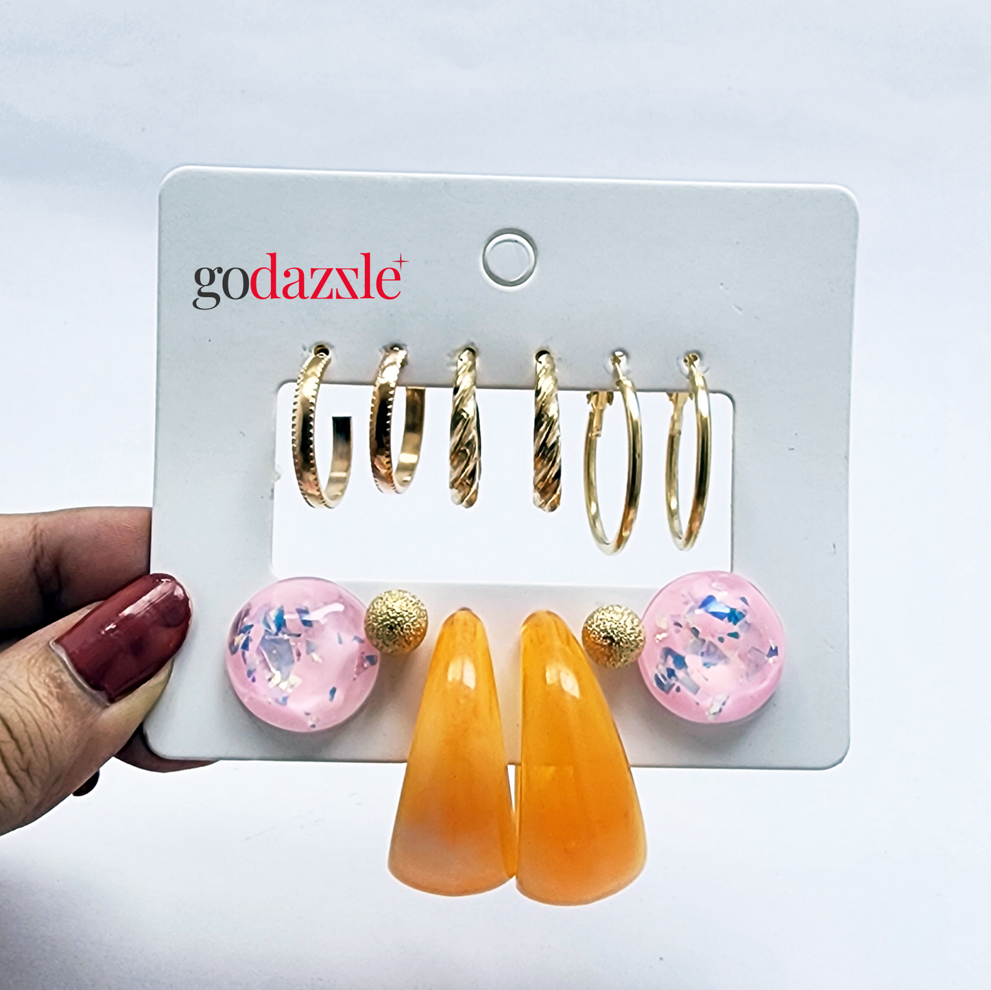 Poppy Pink Earrings Comb