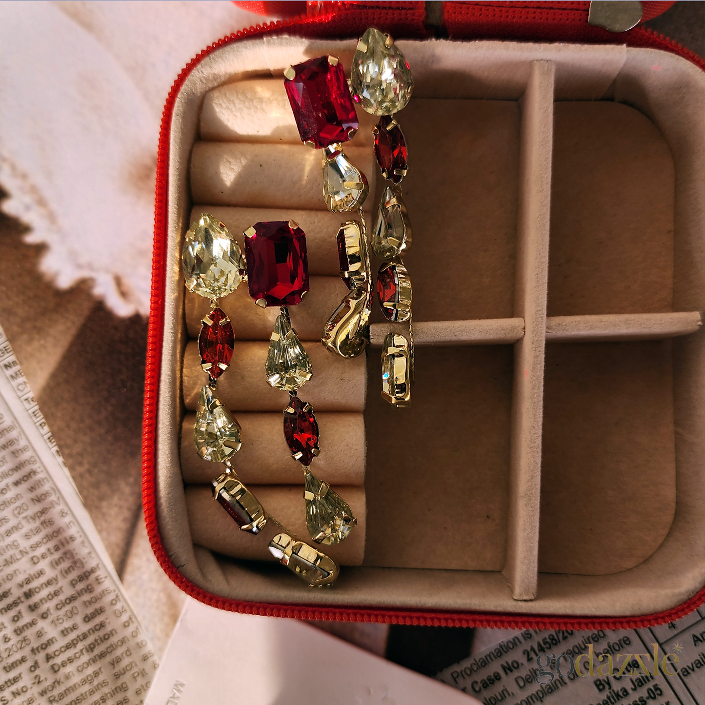 Stella Red Dangler - GoDazzle