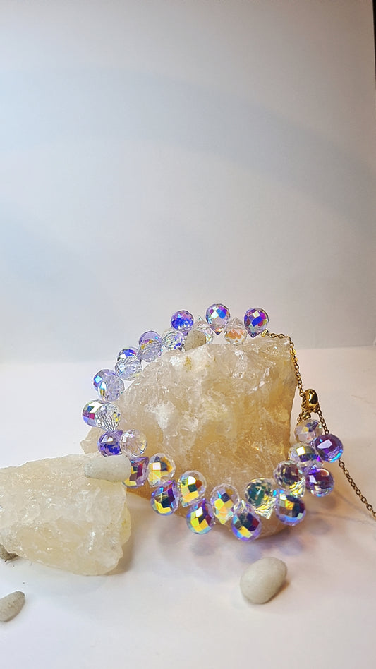 White Crystal Charm Bracelet