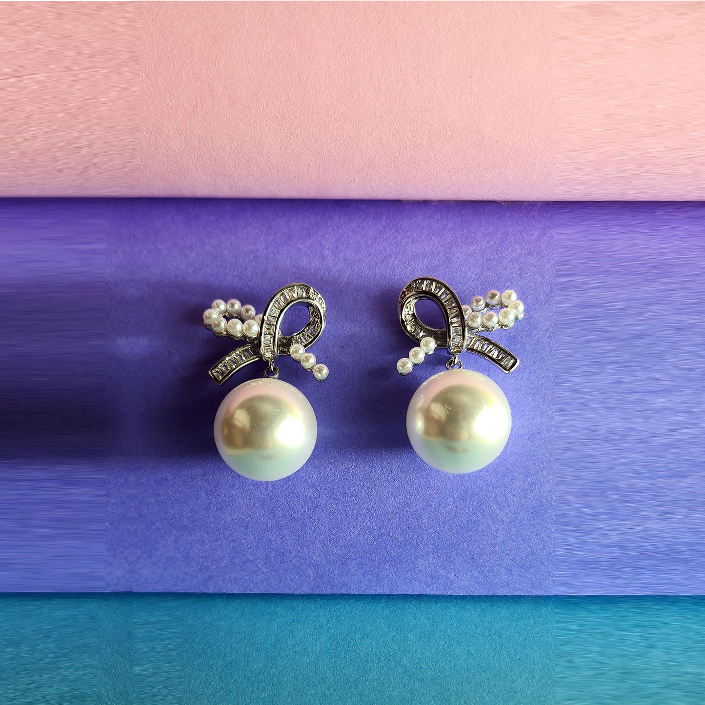 Pearl Bow Earrings - GoDazzle