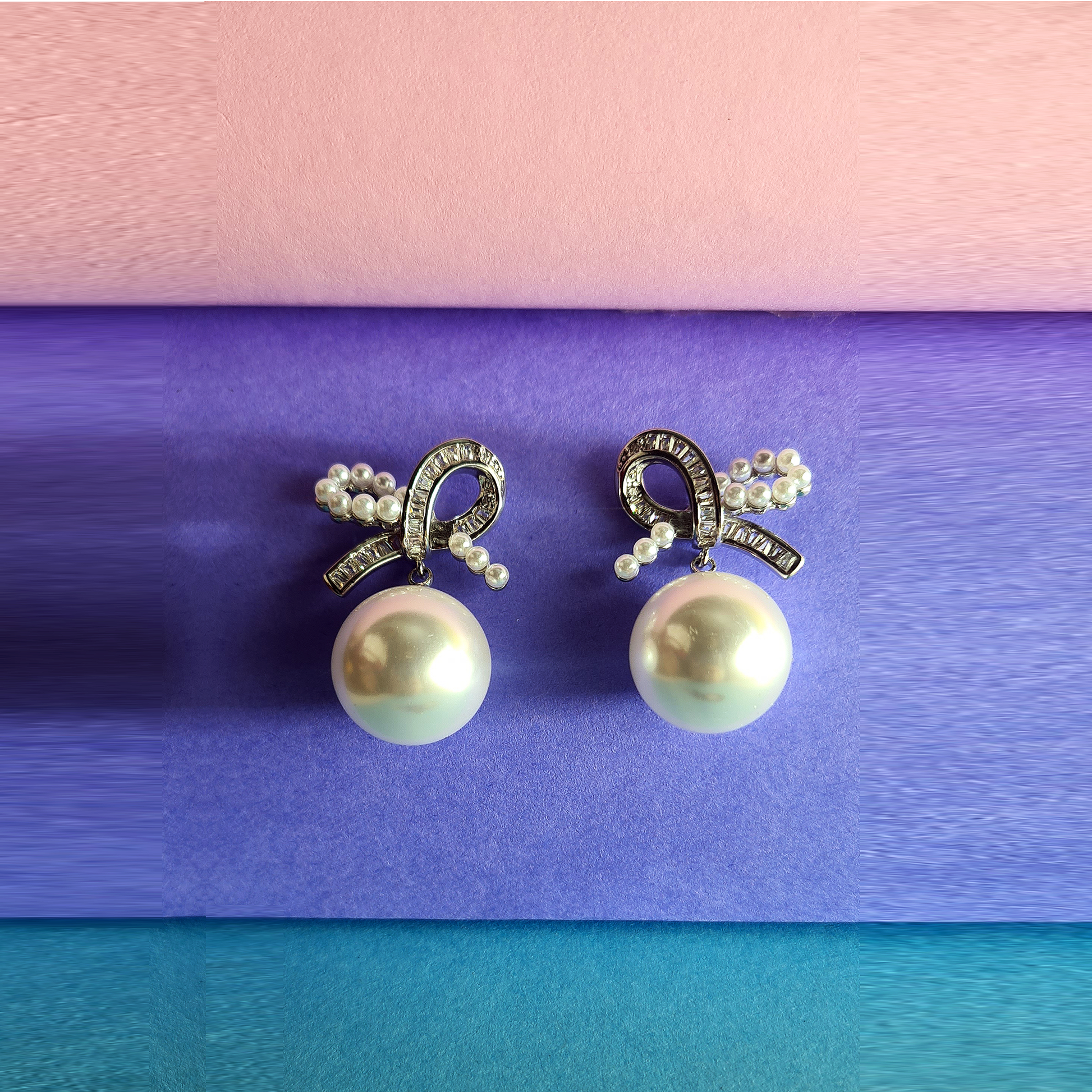 Pearl Bow Earrings - GoDazzle