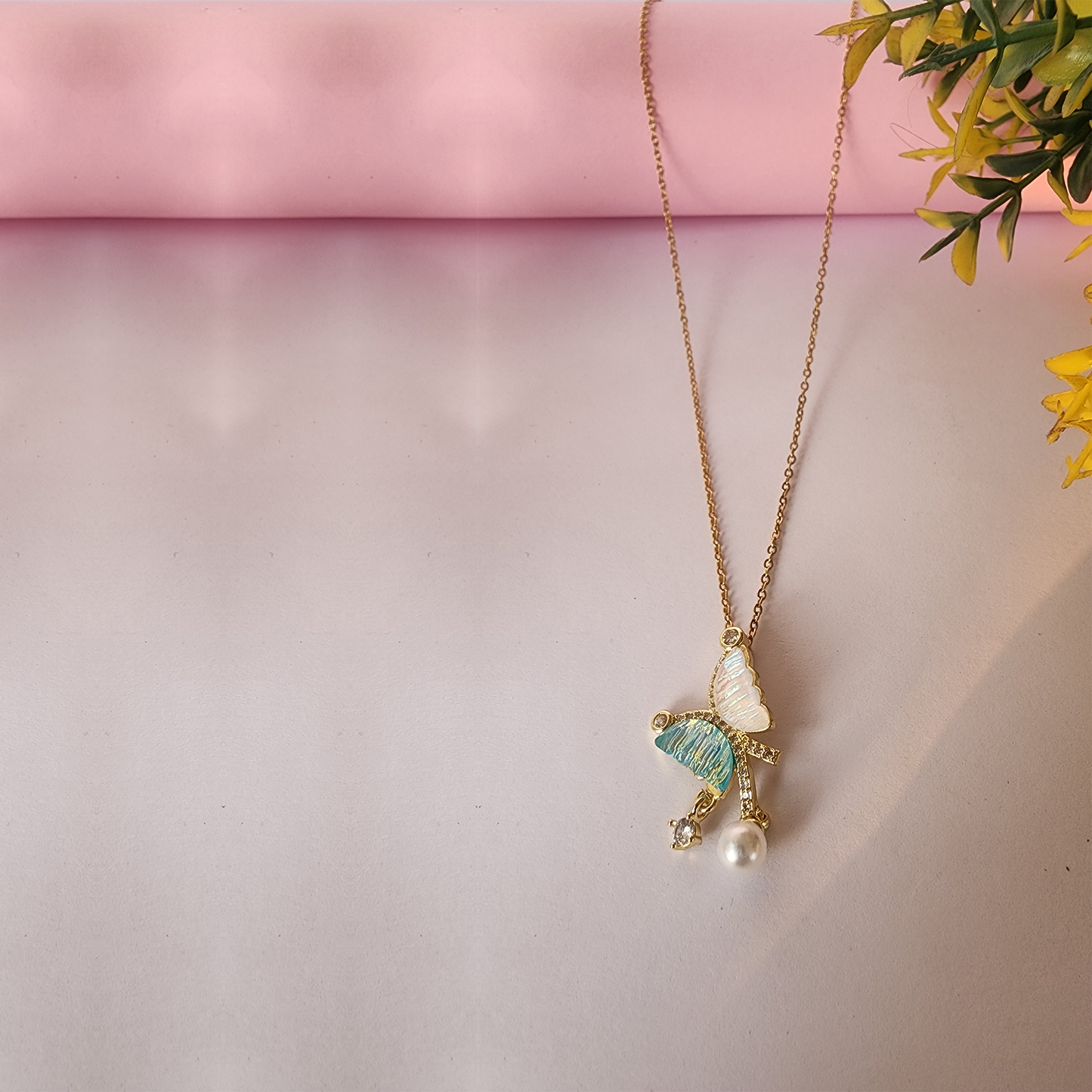 Pink & Blue Butterfly Chain - GoDazzle