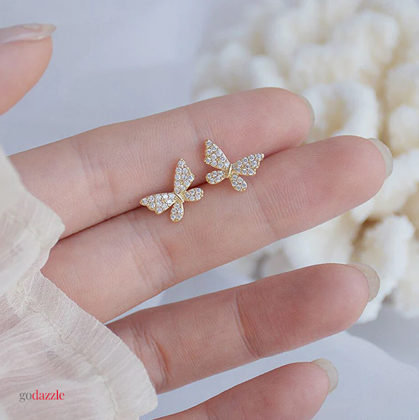 Earclip Butterfly Single Chain  Earrings