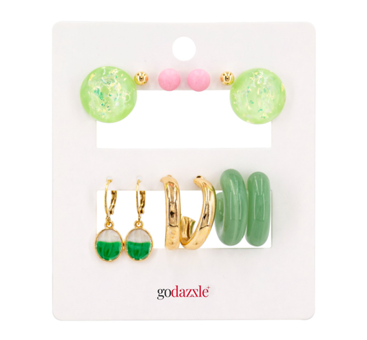 Emrald Green Earrings Comb