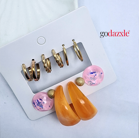 Poppy Pink Earrings Comb
